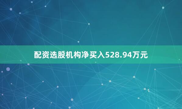 配资选股机构净买入528.94万元